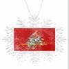 2023 Snowflake Ornament Christmas Tree Hanging Ornament Merry Christmas Rectangle Ornaments Xmas Keepsake Gift for Tree Party Home Holiday Hanging Decoration Robin Botanical Leaves Red Texture view 1