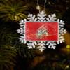 2023 Snowflake Ornament Christmas Tree Hanging Ornament Merry Christmas Rectangle Ornaments Xmas Keepsake Gift for Tree Party Home Holiday Hanging Decoration Robin Botanical Leaves Red Texture view 2