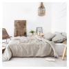 Bed, 100% Linen 3Pcs Bedding Set Natural Flax Breathable King Size Quilt Cover and Pillowcases Down Cover view 1