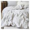 Bed, 100% Linen 3Pcs Bedding Set Natural Flax Breathable King Size Quilt Cover and Pillowcases Down Cover view 3