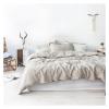 Bed, 100% Linen 3Pcs Bedding Set Natural Flax Breathable King Size Quilt Cover and Pillowcases Down Cover view 4