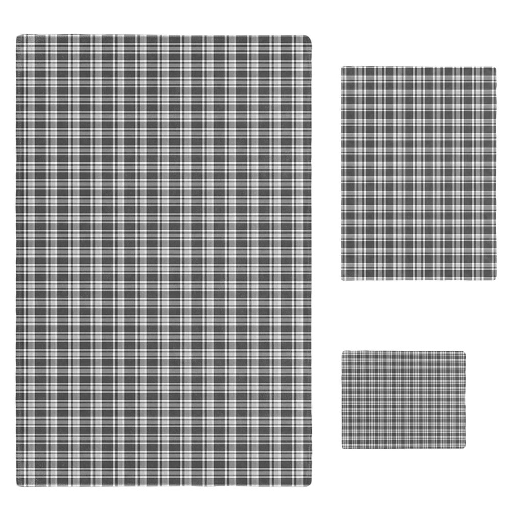 Geometric Lattice Bathroom Towel Set,Microfiber Bath Kitchen Beach Hand Dish Towels Set,Quick Dry Luxury Soft Decorative Towels+Set Clearance Bulk Accessories Decor Black Grey Classic Farmhouse Plaid