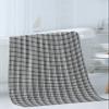 Geometric Lattice Bathroom Towel Set,Microfiber Bath Kitchen Beach Hand Dish Towels Set,Quick Dry Luxury Soft Decorative Towels+Set Clearance Bulk Accessories Decor Black Grey Classic Farmhouse Plaid view 3