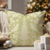 WoGuangis Traditional Chinoiserie Cushion Cover Sage Green and Ivory Bird Flower Decorative Pillow Covers Chinoiserie Botanicals and Bird Sofa Pillow Cover with Zipper for Living Room 24x24in view 1