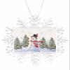 2023 Snowflake Ornament Christmas Tree Hanging Ornament Christmas Snowman Rectangle Ornaments Xmas Keepsake Gift for Tree Party Home Holiday Hanging Decoration Winter Golden White Snowflakes Burlap view 1