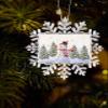 2023 Snowflake Ornament Christmas Tree Hanging Ornament Christmas Snowman Rectangle Ornaments Xmas Keepsake Gift for Tree Party Home Holiday Hanging Decoration Winter Golden White Snowflakes Burlap view 2