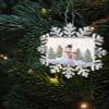 2023 Snowflake Ornament Christmas Tree Hanging Ornament Christmas Snowman Rectangle Ornaments Xmas Keepsake Gift for Tree Party Home Holiday Hanging Decoration Winter Golden White Snowflakes Burlap view 3