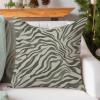 WoGuangis Tiger Stripes Cream Muted Beige Throw Pillow Cover Animal Print Tiger Spots Throw Pillow Chinoiserie Chic White Linen Throw Pillow Case for Office Car Chair Sofa 24x24in view 3