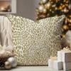 WoGuangis Linen Color Cheetah Animal Print Leopard Throw Pillows Leopard Print Animal Spots Pillow Cover Case Chinoiserie Asian Pillows Farmhouse Linen Throw Pillow Covers for Chair 24x24in view 1