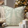 WoGuangis Throw Pillow Covers Aquamarine and Ivory Bird Flower Throw Pillow Cushion Chinoiserie Style Throw Pillows Chinoiserie Botanicals and Bird Pillowcases for Home Sofa 24x24in view 1