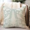 WoGuangis Throw Pillow Covers Aquamarine and Ivory Bird Flower Throw Pillow Cushion Chinoiserie Style Throw Pillows Chinoiserie Botanicals and Bird Pillowcases for Home Sofa 24x24in view 2