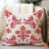 WoGuangis Chinoiserie Throw Pillow Cover Chinoiserie Red Kirin Decorative Pillow Covers Ancient Chinese Mythical Beasts Throw Pillow with Zipper for Living Room Bedroom 24x24in view 2