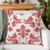 WoGuangis Chinoiserie Throw Pillow Cover Chinoiserie Red Kirin Decorative Pillow Covers Ancient Chinese Mythical Beasts Throw Pillow with Zipper for Living Room Bedroom 24x24in view 3