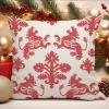 WoGuangis Chinoiserie Throw Pillow Cover Chinoiserie Red Kirin Decorative Pillow Covers Ancient Chinese Mythical Beasts Throw Pillow with Zipper for Living Room Bedroom 24x24in view 4