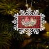 2023 Snowflake Ornament Christmas Tree Hanging Ornament Botanical Flower Rectangle Ornaments Xmas Keepsake Gift for Tree Party Home Holiday Hanging Decoration Christmas Robins Bells Red Plaid view 2