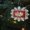 2023 Snowflake Ornament Christmas Tree Hanging Ornament Botanical Flower Rectangle Ornaments Xmas Keepsake Gift for Tree Party Home Holiday Hanging Decoration Christmas Robins Bells Red Plaid view 3