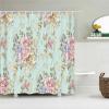 European Retro Flowers Leaves Shower Curtains Printrd Bathroom Curtains Waterproof Fabric with Hooks Home Decor Bath Screen 41x79in-103x200cm/WxH Shower curain Bathroom view 1