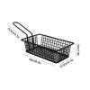 CanEve Chip Basket Mini Rectangular Fried Basket with Handle Creative Black French Fries Basket Multi-Purpose Stainless Steel Snack Display Basket Kitchen Cooking Tools Basket view 2