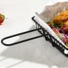 CanEve Chip Basket Black Square Fried Basket with Handle Creative Stainless Steel French Fries Basket Mini Snack Basket for French Fries, Chicken Nuggets Kitchen Cooking Tools Basket view 3