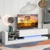 BAMACAR White TV Stand For 80 75+ 75 70 Inch TV, White TV Console For 75+ Inch TV, Entertainment Center For 75 75+ 80 Inch TV Stands For Living Room 75 75+ 80 Inch, LED TV Stand 80 75 70 Inch TV Table view 2