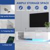 BAMACAR White TV Stand For 80 75+ 75 70 Inch TV, White TV Console For 75+ Inch TV, Entertainment Center For 75 75+ 80 Inch TV Stands For Living Room 75 75+ 80 Inch, LED TV Stand 80 75 70 Inch TV Table view 4
