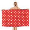 ADTEMP Red and White Polka Dot Lightweight Quick Dry Super Absorbent Microfiber Absorbent Shower Towel 32x52inch Bath Towel view 2