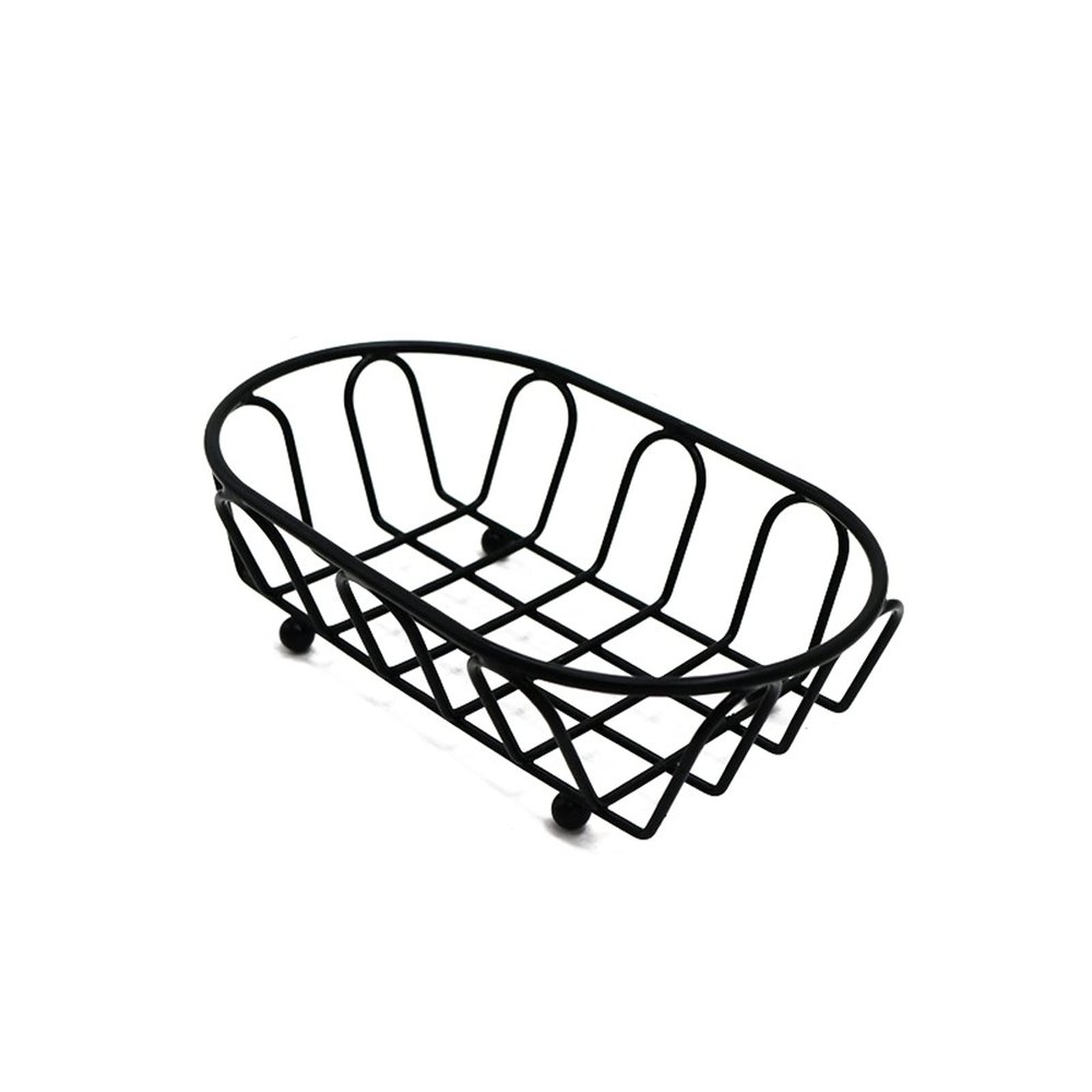 CanEve Chip Basket Black Stainless Steel French Fries Baskets Multipurpose Oval Fried Food Snack Baskets for Restaurants, Households, Snack Bars Kitchen Cooking Tools Basket