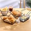 CanEve Chip Basket Black Stainless Steel French Fries Baskets Multipurpose Oval Fried Food Snack Baskets for Restaurants, Households, Snack Bars Kitchen Cooking Tools Basket view 4