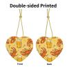 Beer and Crawfish Pattern Christmas Tree Ceramic Hanging Ornaments with Gold String Two-Side Printed Heart Ceramic Ornaments Keepsake Decoration for Christmas Holiday Wedding Party Supplies view 4