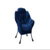 Modern Lazy Chair with Ottoman, Accent Contemporary Lounge Chair with Armrests and a Side Pocket, Leisure Upholstered Sofa Chair Reading Chair with Footrest for Small Space, Corner Chair (Blue) view 3