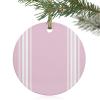 2024 Christmas Ornament Xmas Tree Hanging Accessories,Pink Stripes Farmhouse Style Christmas Tree Round Ceramic Ornaments for Holiday Party Home Decor,Modern Geometric Minimalism view 1