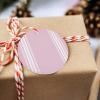 2024 Christmas Ornament Xmas Tree Hanging Accessories,Pink Stripes Farmhouse Style Christmas Tree Round Ceramic Ornaments for Holiday Party Home Decor,Modern Geometric Minimalism view 3