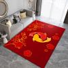 Area Rugs 8x10ft, Red and Yellow Double Fish Living Room Rug, Red Chinese Plum Blossom Indoor Decor Carpet, Non-Slip Easy to Clean for Kids Boys Girls Game Room Tea Table Sofa view 3