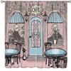 Coffee House Kitchen Curtains,Coffee Shop Rustic Street Drink Window Treatments for Bedroom Living Room Caf Modern Cute Window Drapes 2 Panels Set,Total Size 63 x 63 Inch view 1