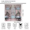 Coffee House Kitchen Curtains,Coffee Shop Rustic Street Drink Window Treatments for Bedroom Living Room Caf Modern Cute Window Drapes 2 Panels Set,Total Size 63 x 63 Inch view 2