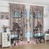 Coffee House Kitchen Curtains,Coffee Shop Rustic Street Drink Window Treatments for Bedroom Living Room Caf Modern Cute Window Drapes 2 Panels Set,Total Size 63 x 63 Inch view 4