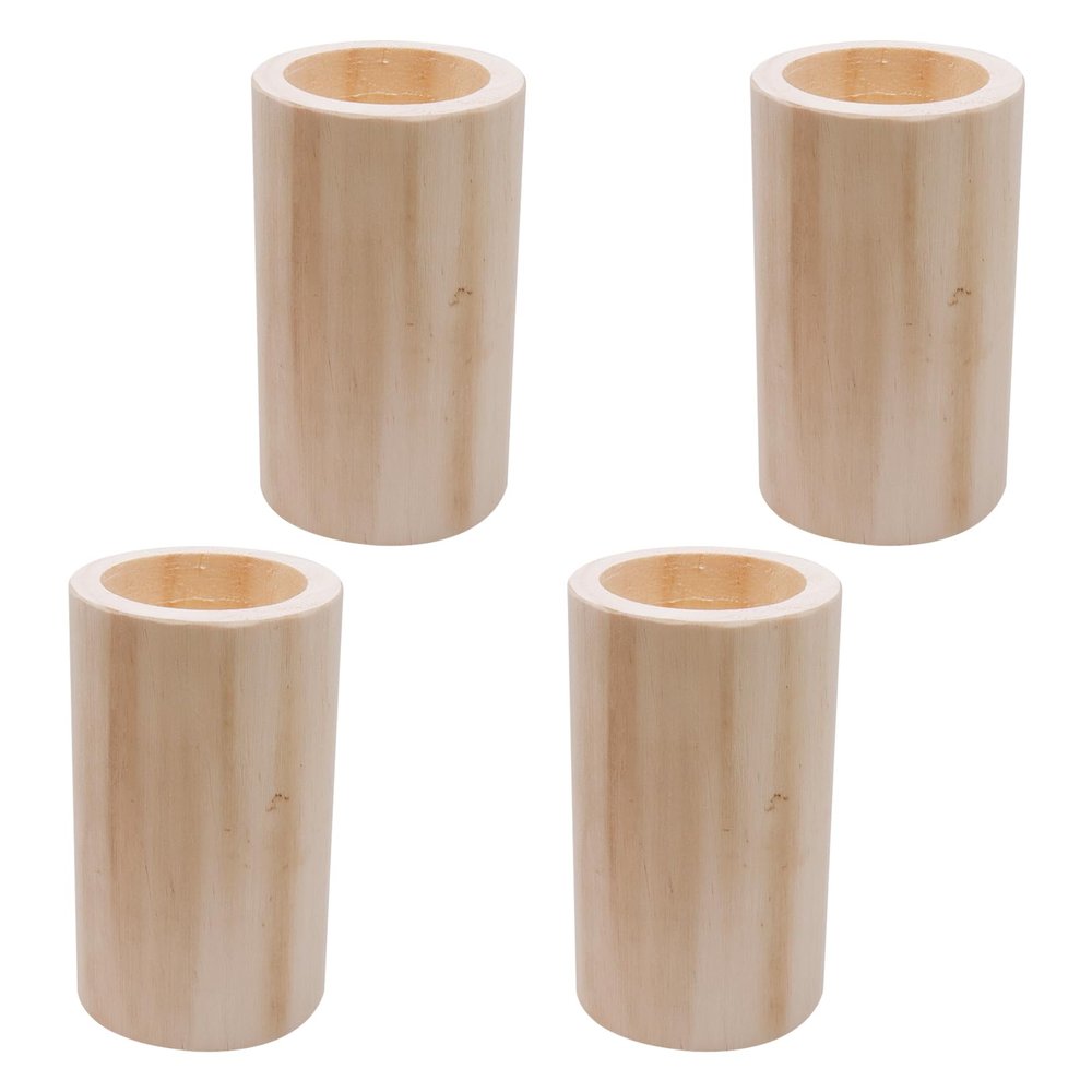 Antrader 4Pcs Round Bed Risers,Wood Risers,Furniture Risers for Couch/Sofa/Bed/Desk/Table(Rise up 4 Inch/10cm),Inner Diameter 6cm