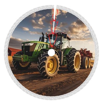 Spare Parts for Agricultural Machinery Christmas Tree Skirt 48" Xmas Tree Skirt Gorgeous Edge Tassel Christmas Tree Mat for Holiday Party Christmas Decorations for Xmas Tree Christmas Ornaments