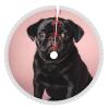 Cute Black Pug Christmas Tree Skirt 36" Xmas Tree Skirt Gorgeous Edge Tassel Christmas Tree Mat for Holiday Party Christmas Decorations for Xmas Tree Christmas Ornaments view 1