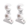 Antrader Double Curtain Rod Bracket White Wood Curtain Rod Holders Wood Curtain Rod Support Hangers Wall Mounted Ceiling Mounted Rod Support Bracket Pack of 2 (White) view 1