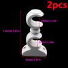 Antrader Double Curtain Rod Bracket White Wood Curtain Rod Holders Wood Curtain Rod Support Hangers Wall Mounted Ceiling Mounted Rod Support Bracket Pack of 2 (White) view 2