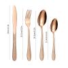 24-Piece Stainless Steel Snake Pattern Gold Tableware Set,Elegant Western-Style Dining Utensils with Knife, Fork,and Spoon,Multiple Color Options (Rose gold) view 3