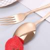 24-Piece Stainless Steel Snake Pattern Gold Tableware Set,Elegant Western-Style Dining Utensils with Knife, Fork,and Spoon,Multiple Color Options (Rose gold) view 4