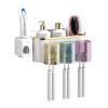 Fixizy Toothbrush Rack Mouthwash Cup Wall Hanging Bathroom Storage Automatic Toothpaste Dispenser Punch-Free view 2
