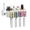 Fixizy Toothbrush Rack Mouthwash Cup Wall Hanging Bathroom Storage Automatic Toothpaste Dispenser Punch-Free view 3