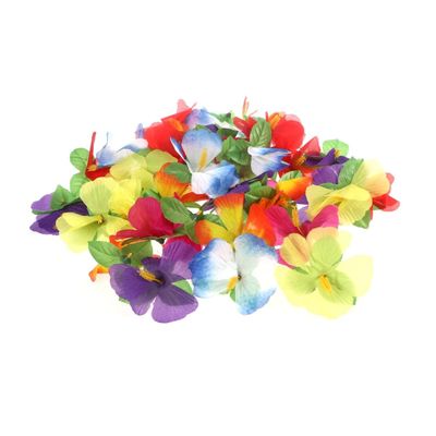 Abaodam 36 Pieces Colorful Artificial Hibiscus Flowers Hawaiian Tropical Faux Flowers for Summer Party Tabletop Decoration DIY Hair Accessories and Event Decor
