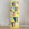 AoForce Rotating Round Bookcase Kids, 360 Revolving Bookcase Rotating Stackable Shelves Floor-Standing Storage Display Rack Used in Bedrooms Living Rooms Study Office (Color : White-Yellow) view 1