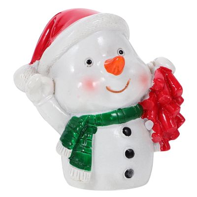 ABOOFAN Christmas Snowman Resin Statue Adorable Xmas Outdoor Decor Crafting Ornament for Holiday Landscaping for Christmas Decorations Scenes