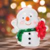 ABOOFAN Christmas Snowman Resin Statue Adorable Xmas Outdoor Decor Crafting Ornament for Holiday Landscaping for Christmas Decorations Scenes view 3