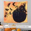 JEOZBM Halloween Tapestry, Wall Hanging Smog Pumpkin Tapestries, Spooky Background Wall Hanging Blanket for Bedroom Party Dorm Decor(230cm-Orange) view 2